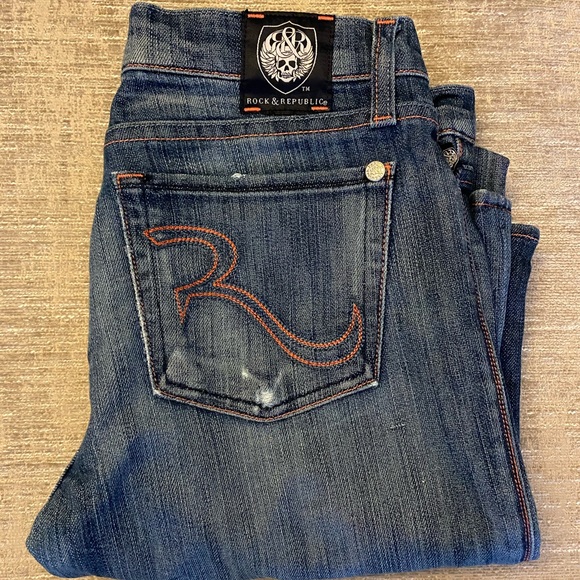 Rock & Republic Denim - Rock & Republic light wash flair jeans size 27